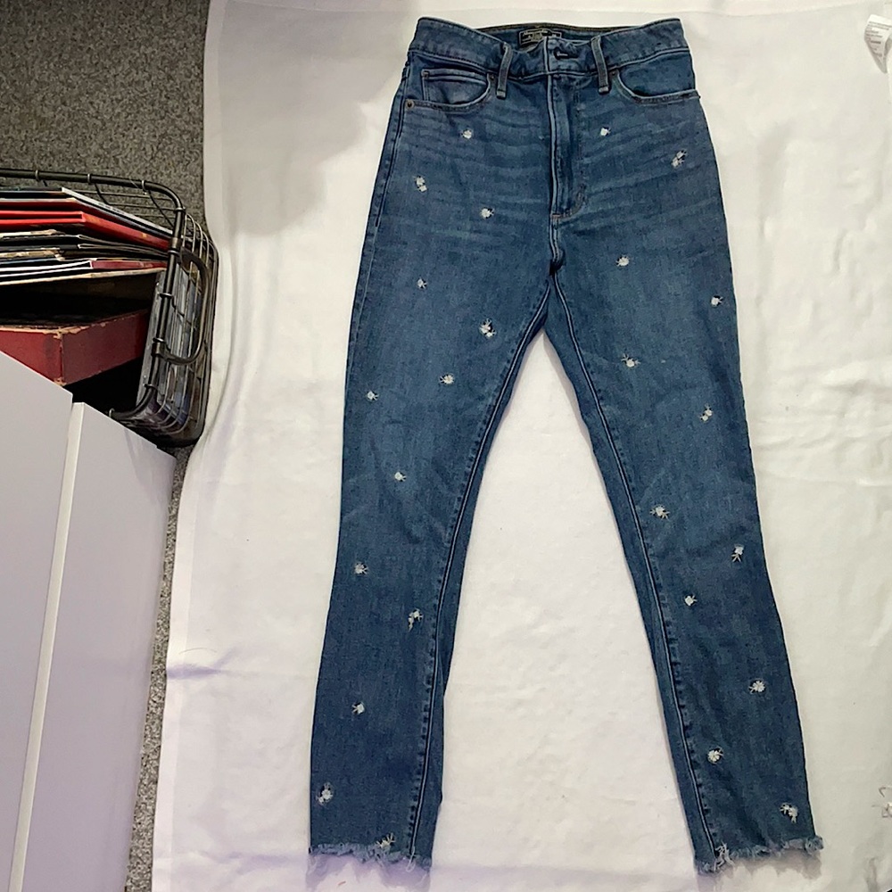 abercrombie and fitch simone high rise ankle flower jeans